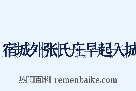 宿城外张氏庄早起入城是什么意思的图片